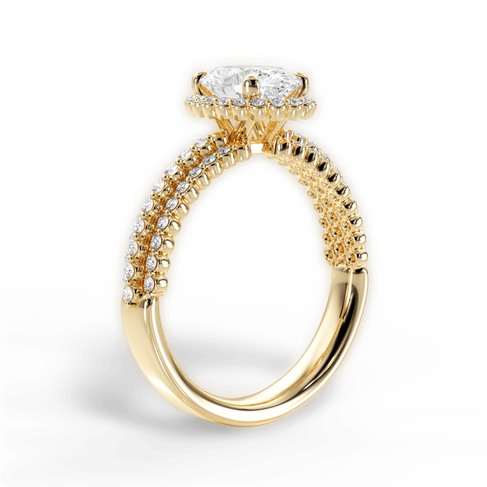 Jocelyn Oval Cut Lab Grown Diamond 18Kt Yellow Gold Engagement Ring - View 4
