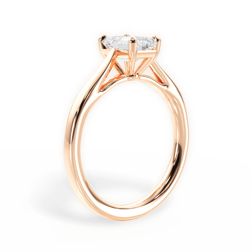 Angie Emerald Cut Lab Grown Diamond 18Kt Rose Gold Engagement Ring - View 3