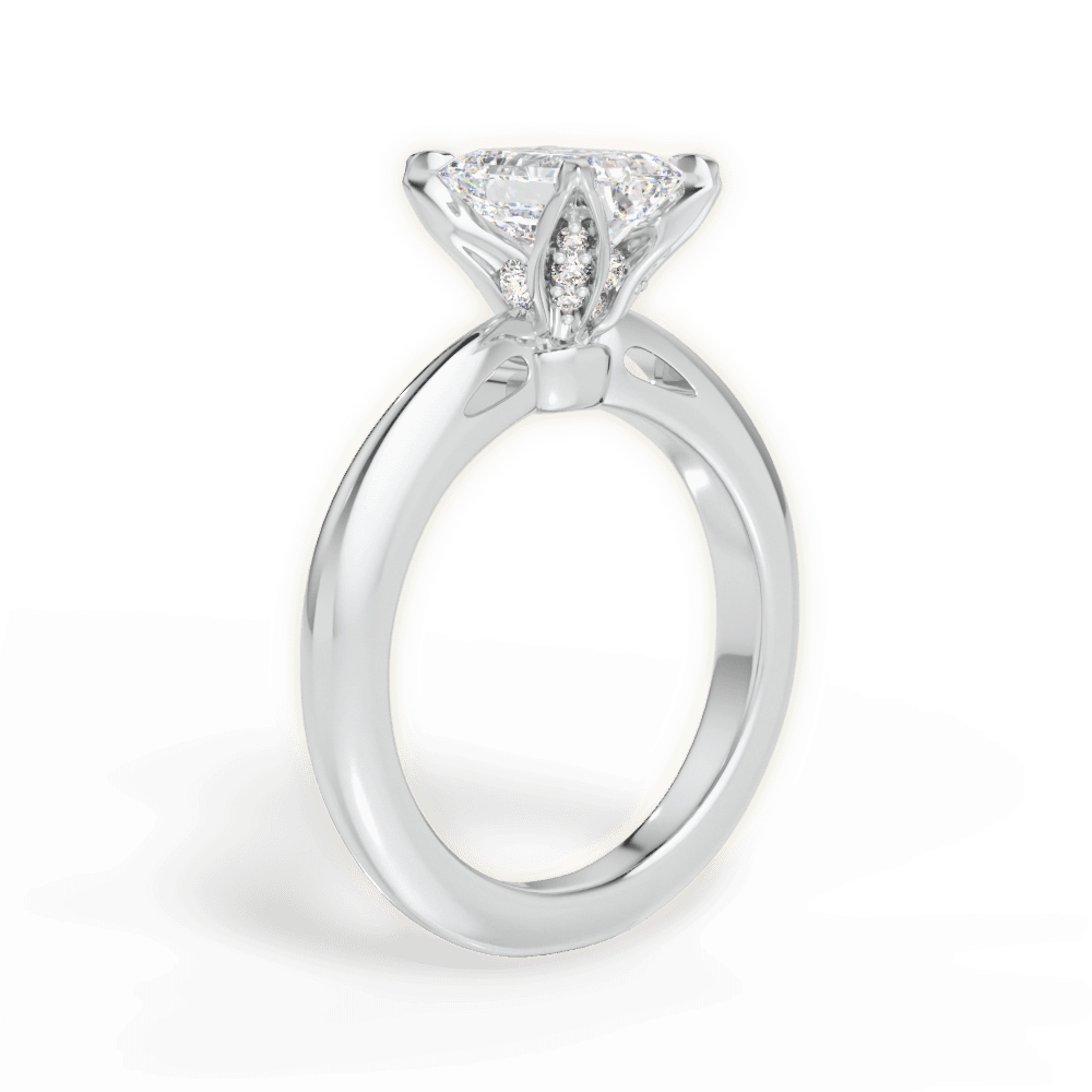 Elaine Emerald Cut Lab Grown Diamond 18Kt White Gold Engagement Ring - View 2