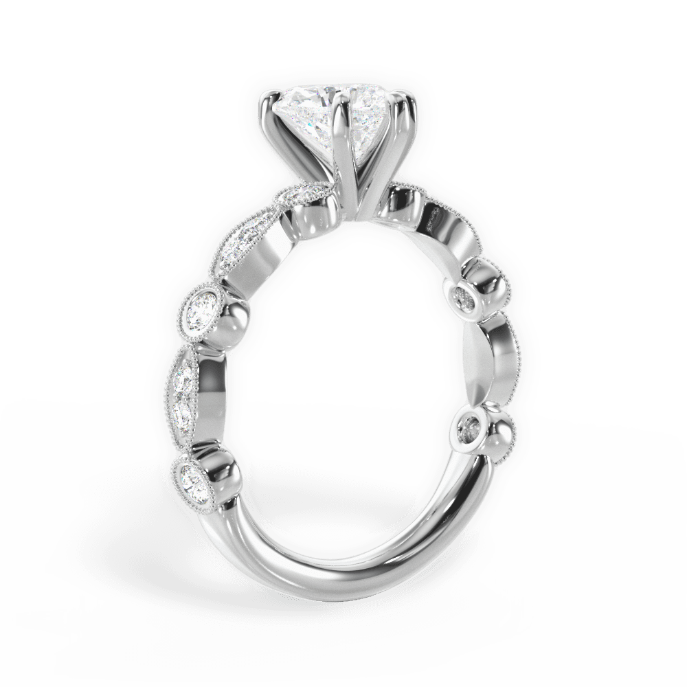 Edith Heart Cut Lab Grown Diamond Platinum Engagement Ring - View 3