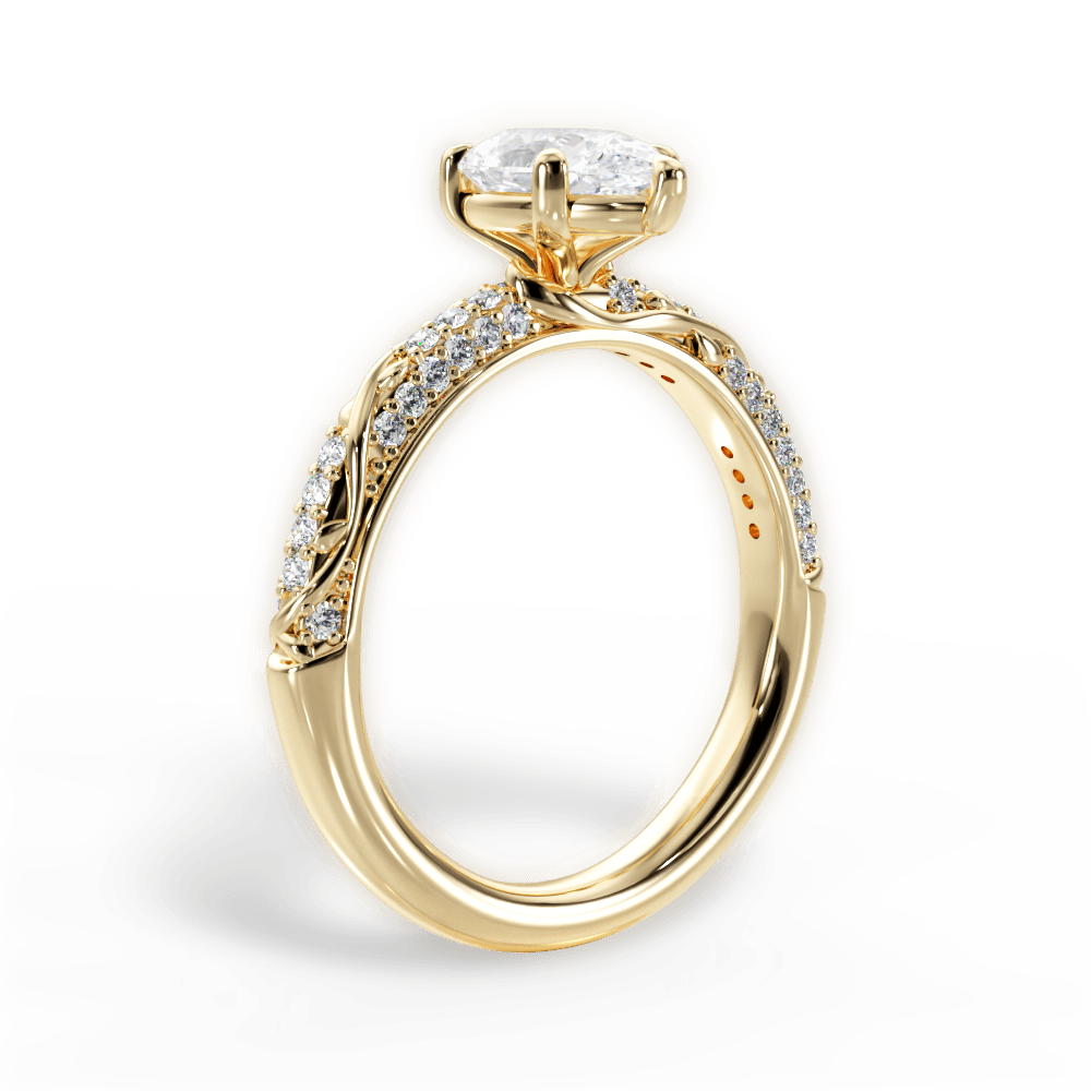 Gloria Pear Cut Lab Grown Diamond 18Kt Yellow Gold Engagement Ring - View 4