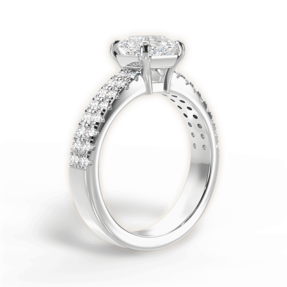 Kayla Asscher Cut Lab Grown Diamond Platinum Engagement Ring - View 2