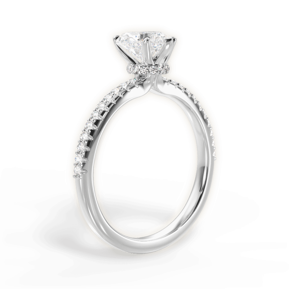 Giselle Heart Cut Lab Grown Diamond 14Kt White Gold Engagement Ring - View 2