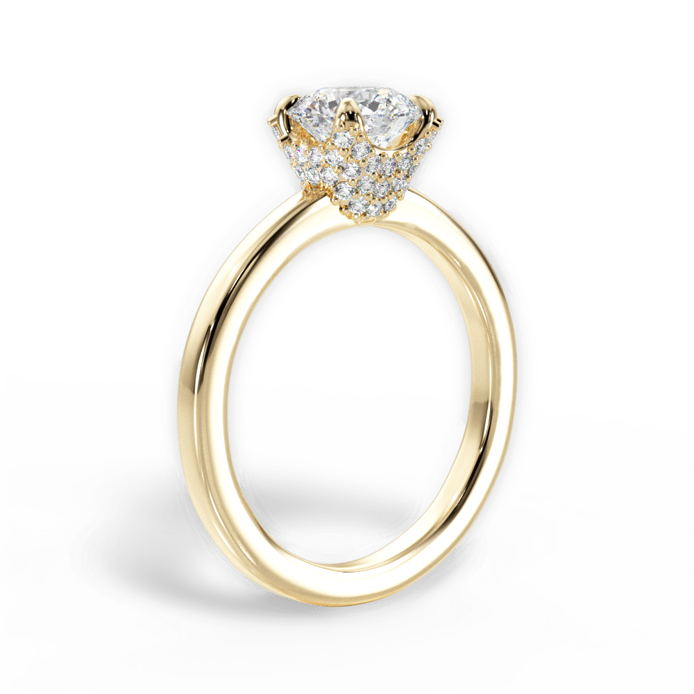 Gemma Round Cut Lab Grown Diamond 18Kt Yellow Gold Engagement Ring - View 3
