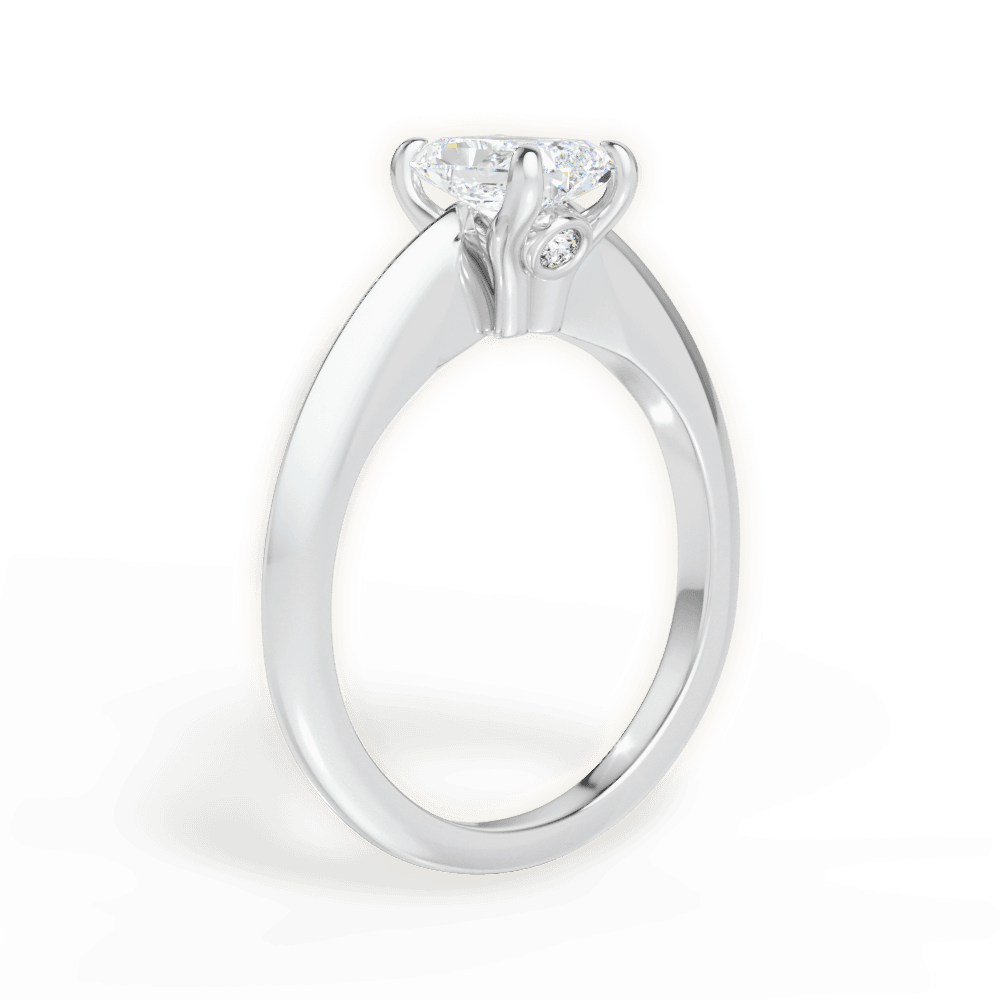 Amanda Radiant Cut Lab Grown Diamond 18Kt White Gold Engagement Ring - View 2