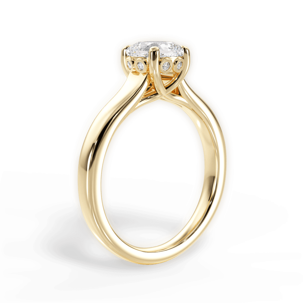 Carol Cushion Cut Lab Grown Diamond 18Kt Yellow Gold Engagement Ring - View 2