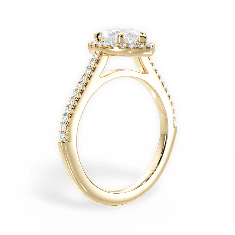 Jeanne Pear Cut Lab Grown Diamond 18Kt Yellow Gold Engagement Ring - View 2