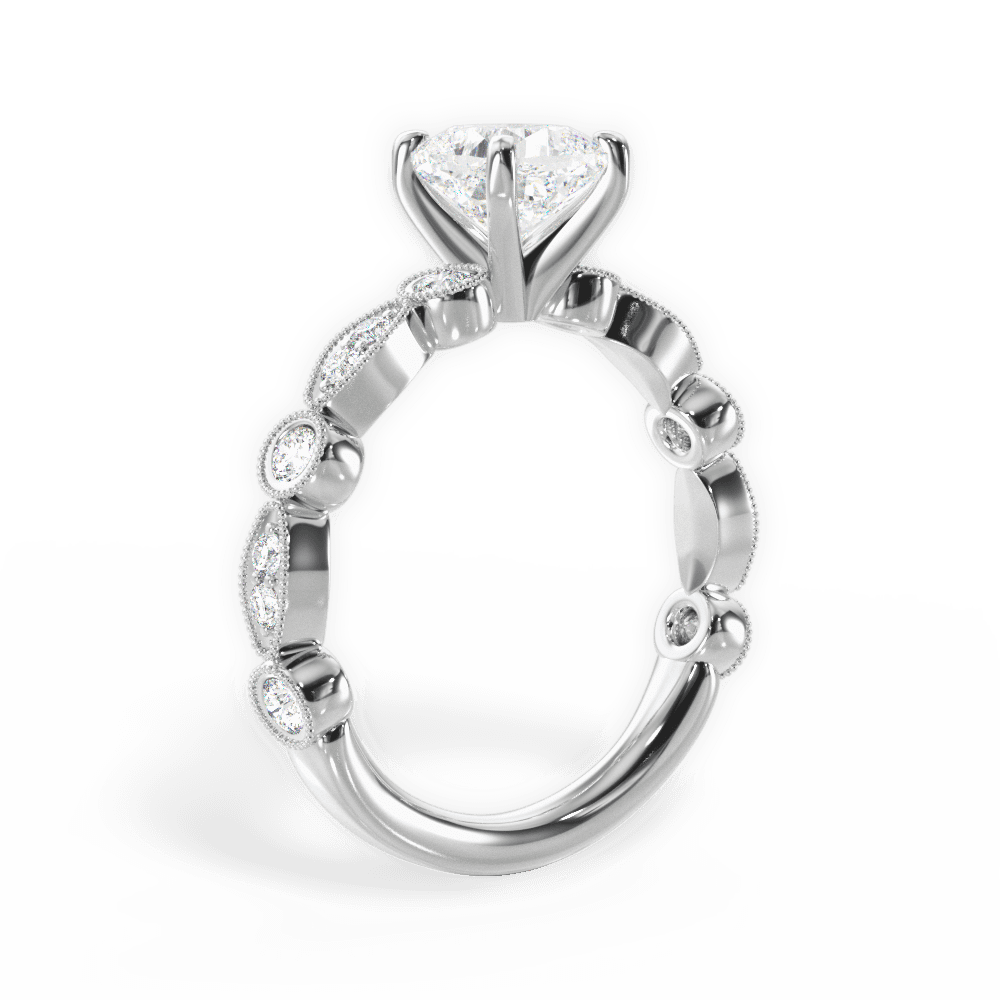 Edith Cushion Cut Lab Grown Diamond Platinum Engagement Ring - View 4