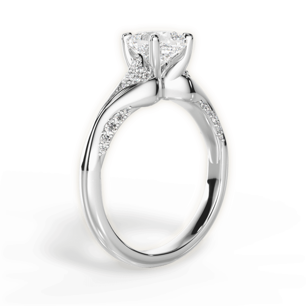 Isabel Cushion Cut Lab Grown Diamond Platinum Engagement Ring - View 2