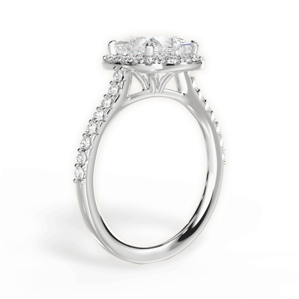 Ingrid Princess Cut Lab Grown Diamond 14Kt White Gold Engagement Ring - View 2