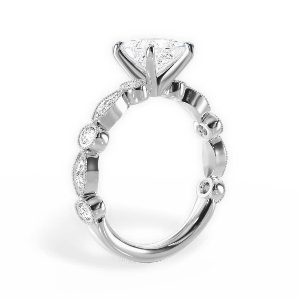 Edith Princess Cut Lab Grown Diamond Platinum Engagement Ring - View 3