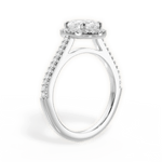 Jeanne Oval Cut Lab Grown Diamond Platinum Engagement Ring - View 3