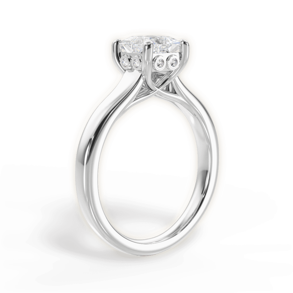 Carol Princess Cut Lab Grown Diamond 18Kt White Gold Engagement Ring - View 3