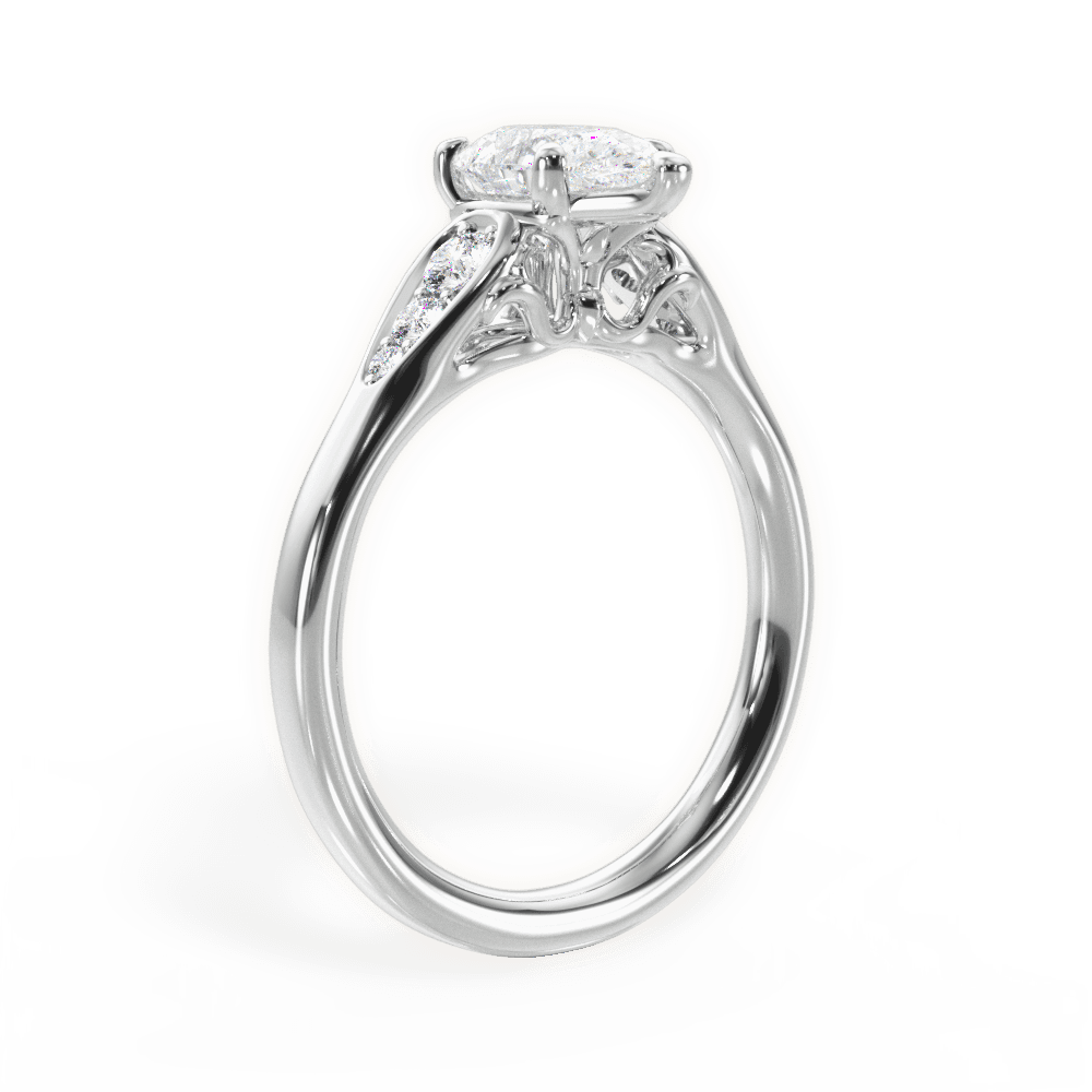 Cecilia Pear Cut Lab Grown Diamond 18Kt White Gold Engagement Ring - View 3