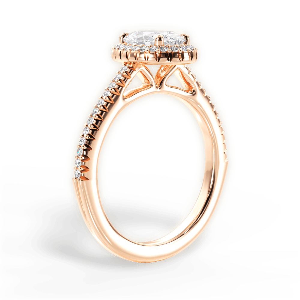 Jenny Oval Cut Lab Grown Diamond 18Kt Rose Gold Engagement Ring - View 4