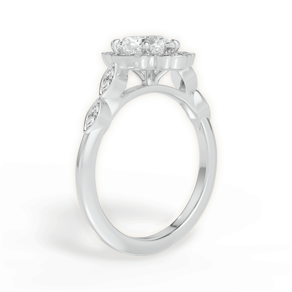 Julie Heart Cut Lab Grown Diamond 14Kt White Gold Engagement Ring - View 2