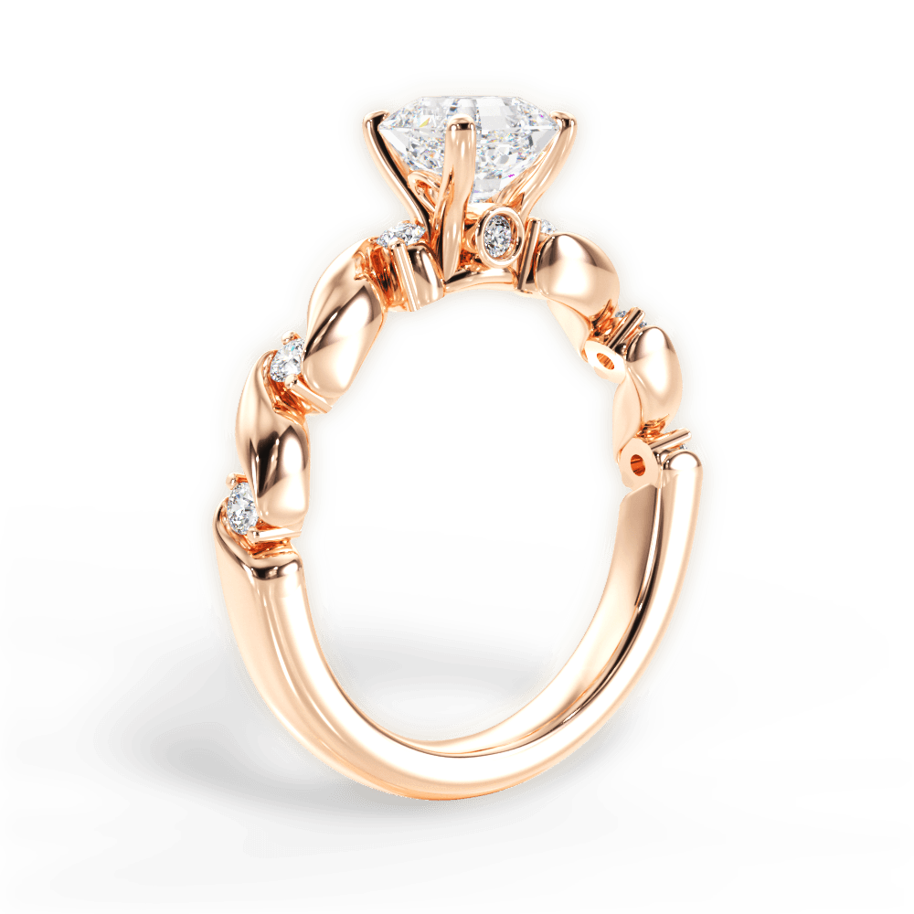 Emma Asscher Cut Lab Grown Diamond 18Kt Rose Gold Engagement Ring - View 3