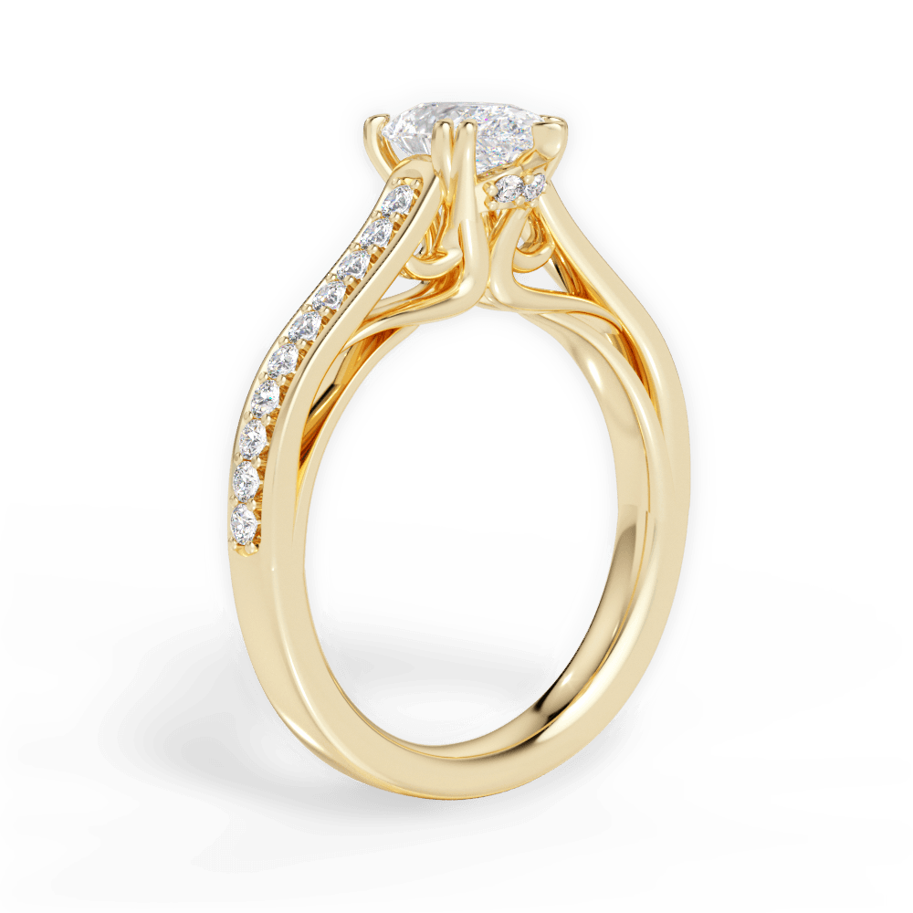 Deborah Pear Cut Lab Grown Diamond 18Kt Yellow Gold Engagement Ring - View 2