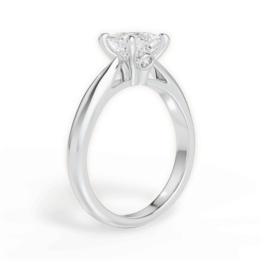 Beverly Princess Cut Lab Grown Diamond 18Kt White Gold Engagement Ring - View 2