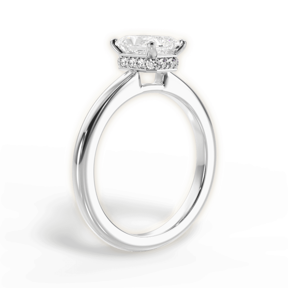 Brianna Radiant Cut Lab Grown Diamond Platinum Engagement Ring - View 3