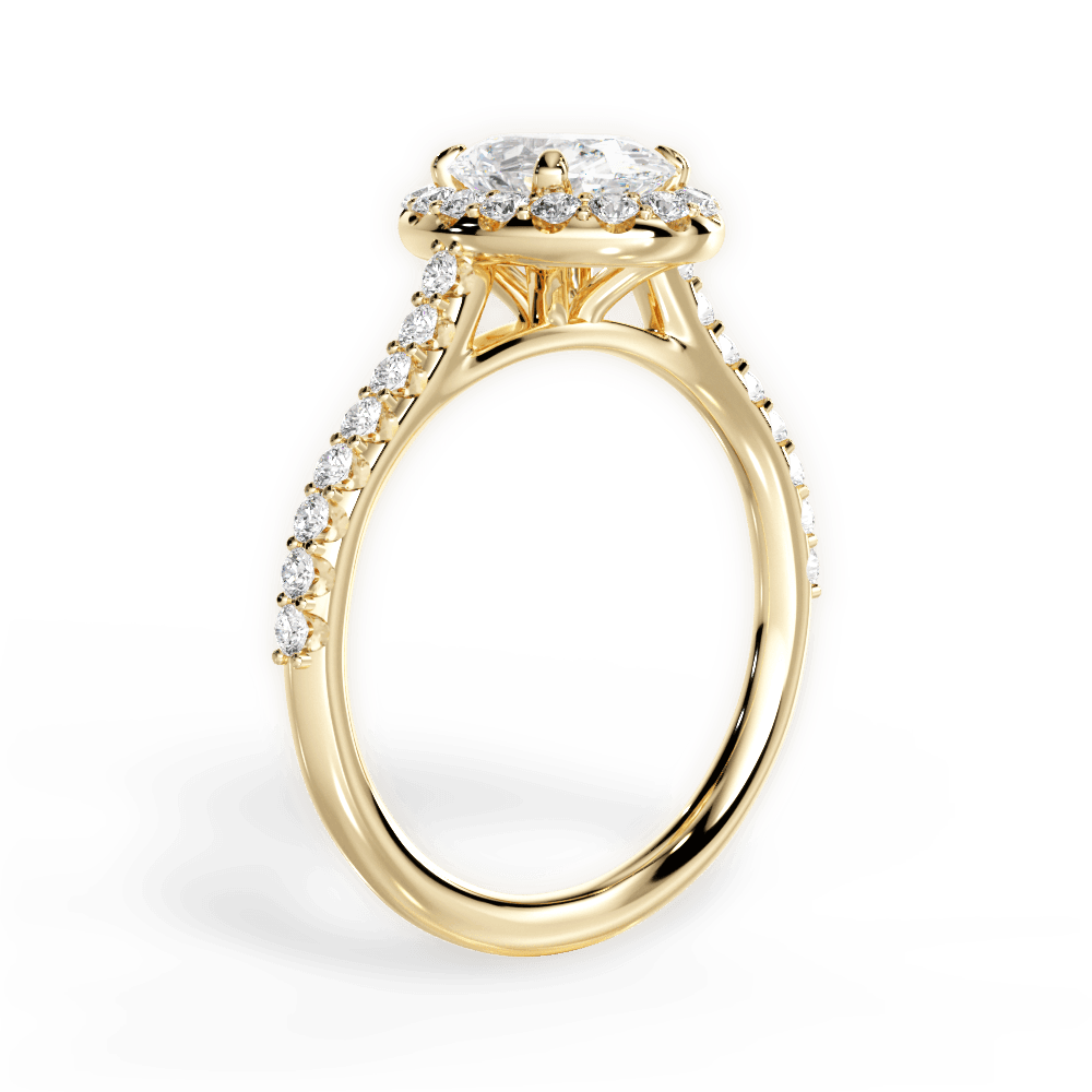 Leah Oval Cut Lab Grown Diamond 18Kt Yellow Gold Engagement Ring - View 3