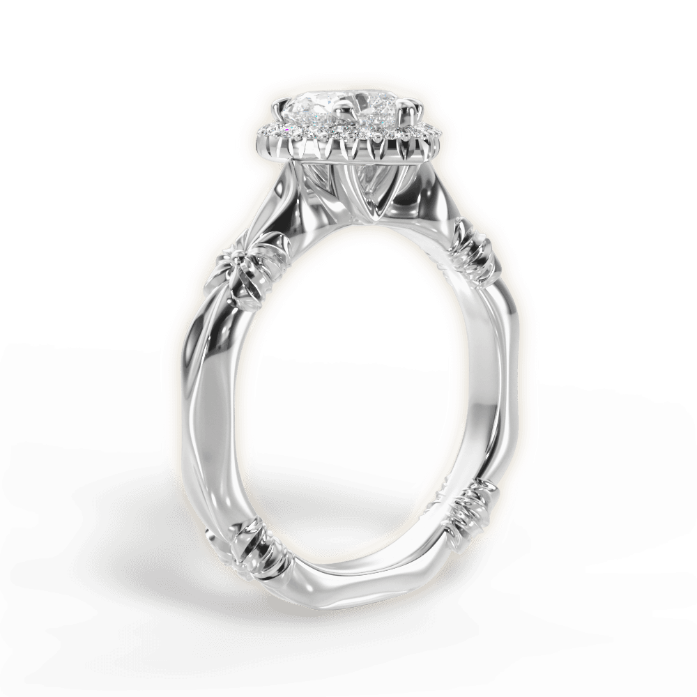 Erica Heart Cut Lab Grown Diamond Platinum Engagement Ring - View 2