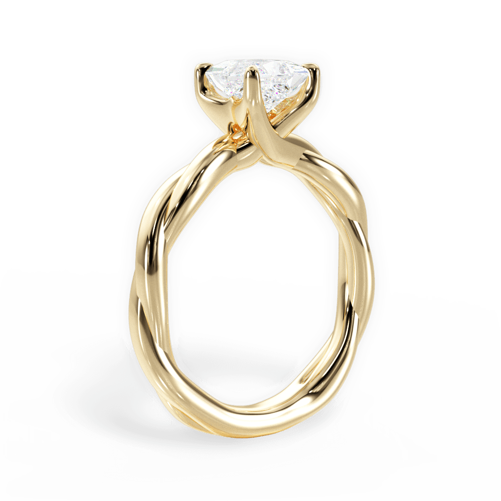 Bianca Princess Cut Lab Grown Diamond 18Kt Yellow Gold Engagement Ring - View 3