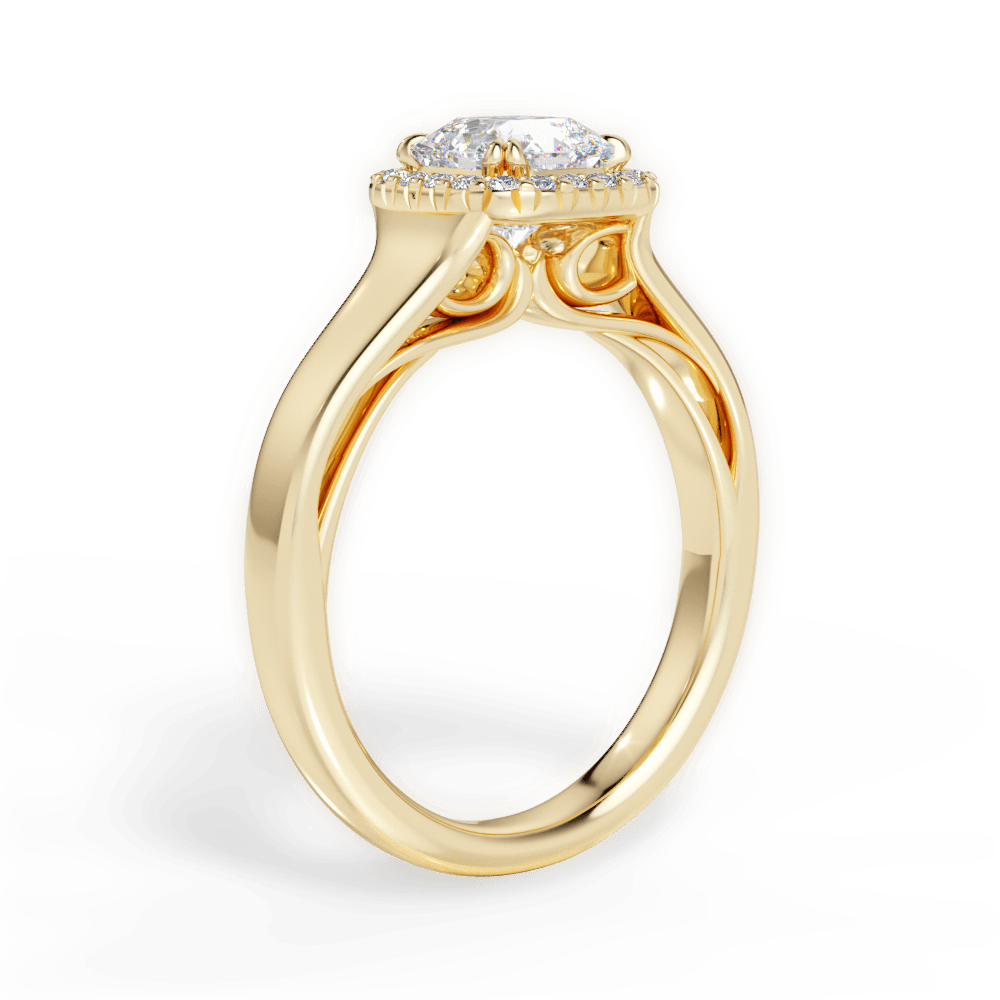 Jasmin Asscher Cut Lab Grown Diamond 18Kt Yellow Gold Engagement Ring - View 2