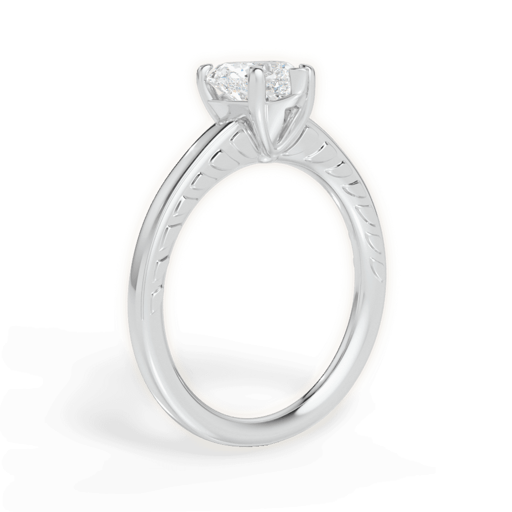 Annette Heart Cut Lab Grown Diamond 14Kt White Gold Engagement Ring - View 4