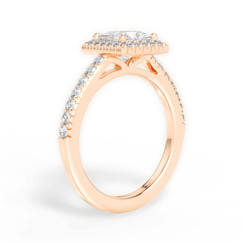 Kathleen Princess Cut Lab Grown Diamond 18Kt Rose Gold Engagement Ring - View 3