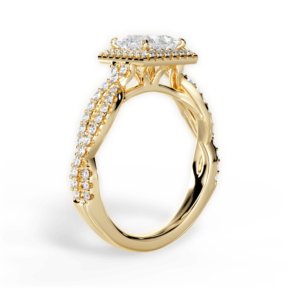 Latoya Princess Cut Lab Grown Diamond 18Kt Yellow Gold Engagement Ring - View 3