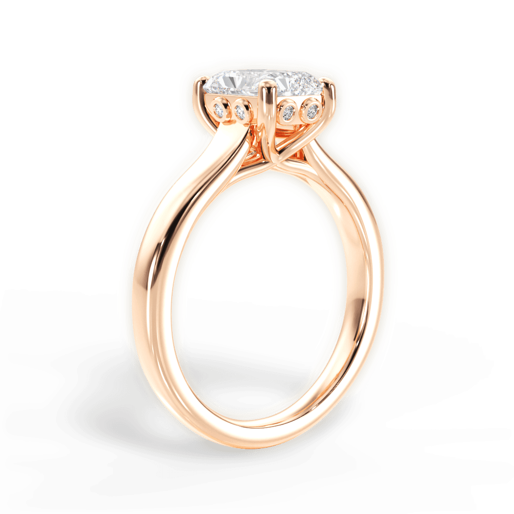 Carol Radiant Cut Lab Grown Diamond 18Kt Rose Gold Engagement Ring - View 3