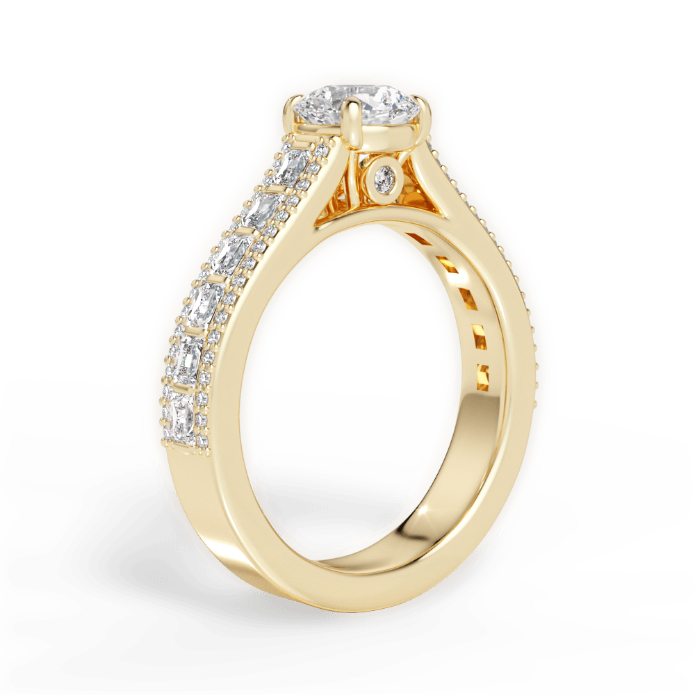 Lynn Round Cut Lab Grown Diamond 18Kt Yellow Gold Engagement Ring - View 3
