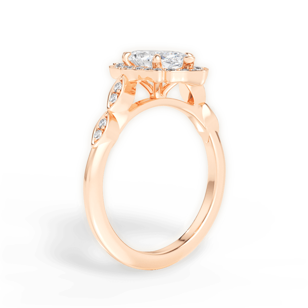 Julie Marquise Cut Lab Grown Diamond 18Kt Rose Gold Engagement Ring - View 3