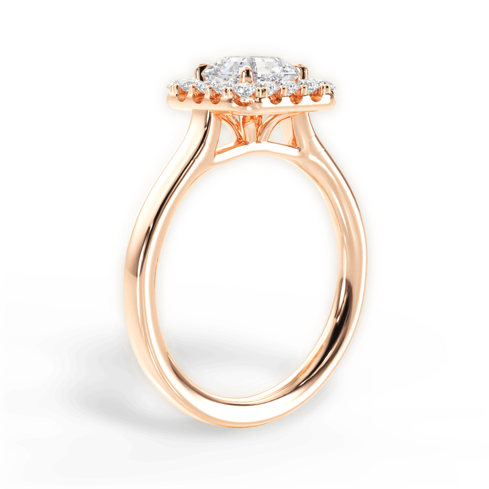 Fiona Asscher Cut Lab Grown Diamond 18Kt Rose Gold Engagement Ring - View 4