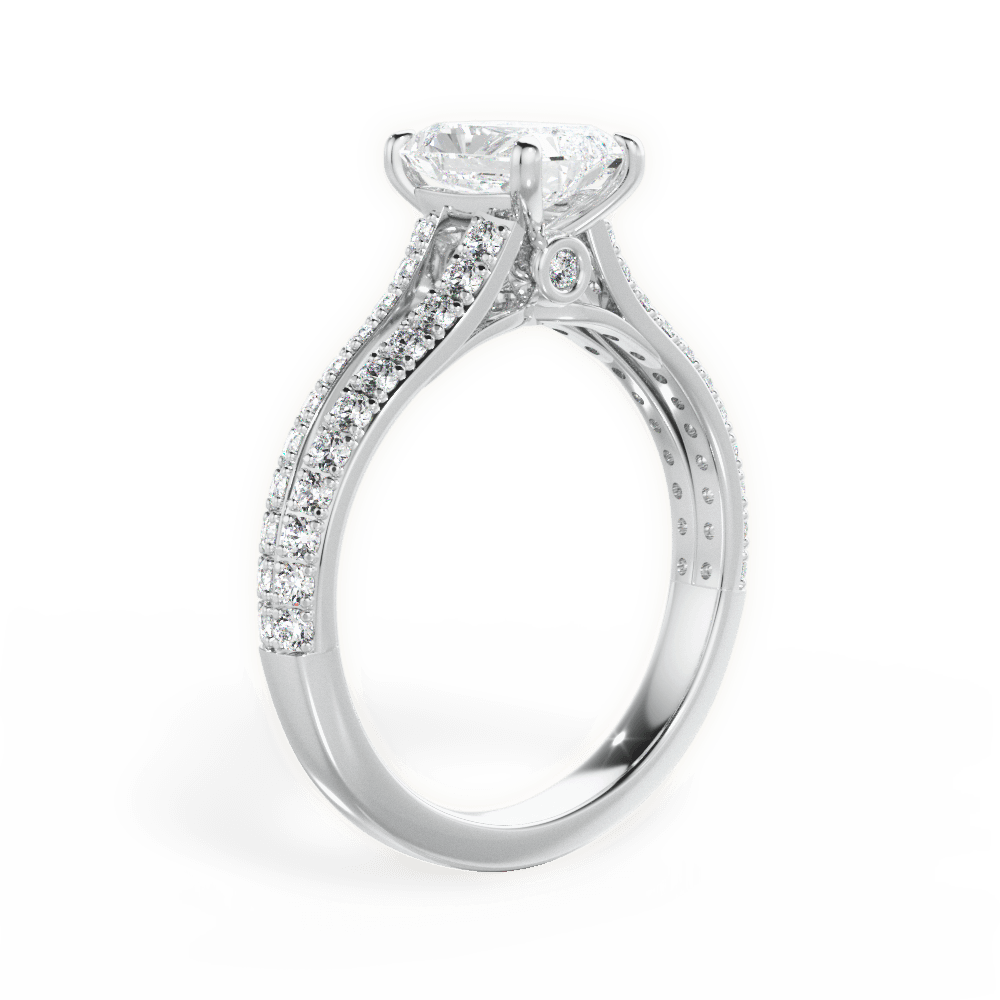Kendra Radiant Cut Lab Grown Diamond 14Kt White Gold Engagement Ring - View 3