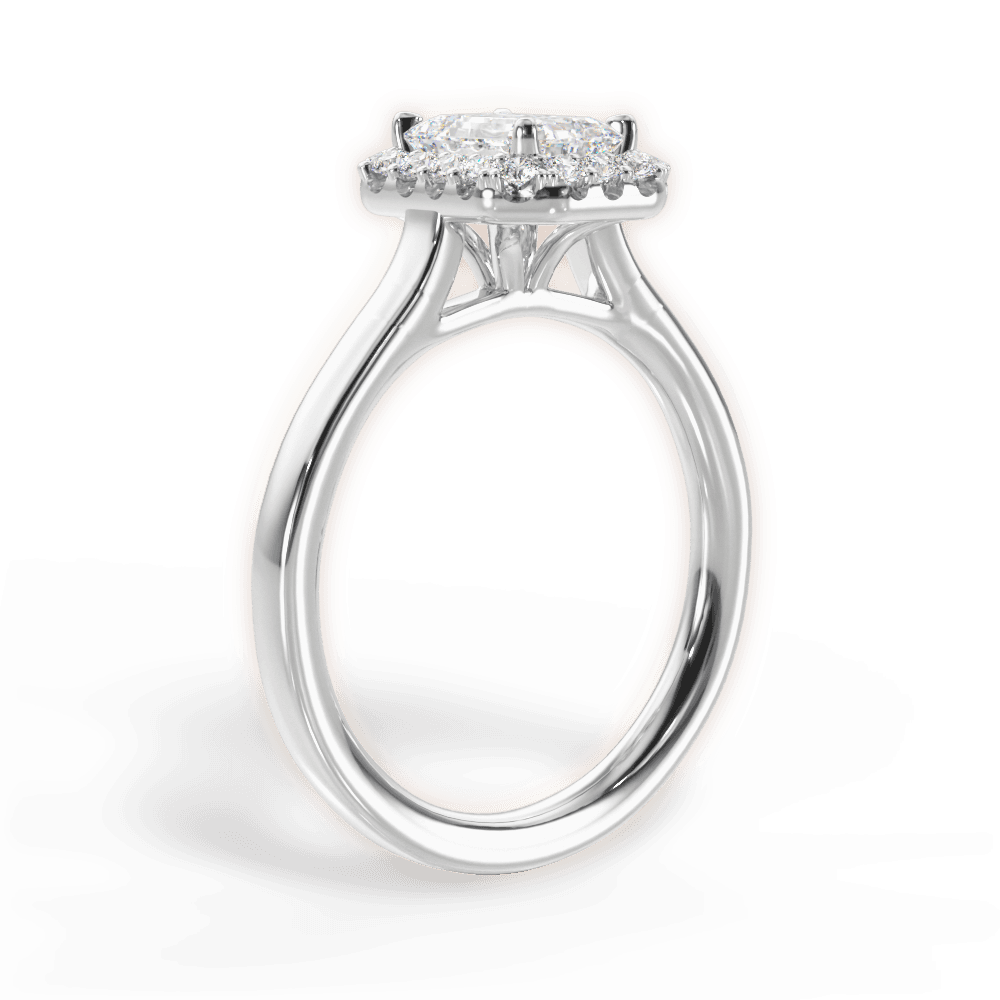 Fiona Emerald Cut Lab Grown Diamond Platinum Engagement Ring - View 3