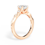 Cassie Cushion Cut Lab Grown Diamond 18Kt Rose Gold Engagement Ring - View 2