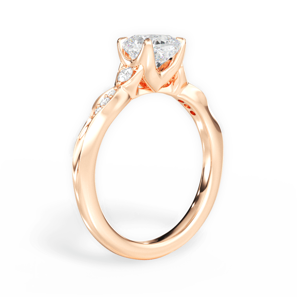 Cassie Cushion Cut Lab Grown Diamond 18Kt Rose Gold Engagement Ring - View 2