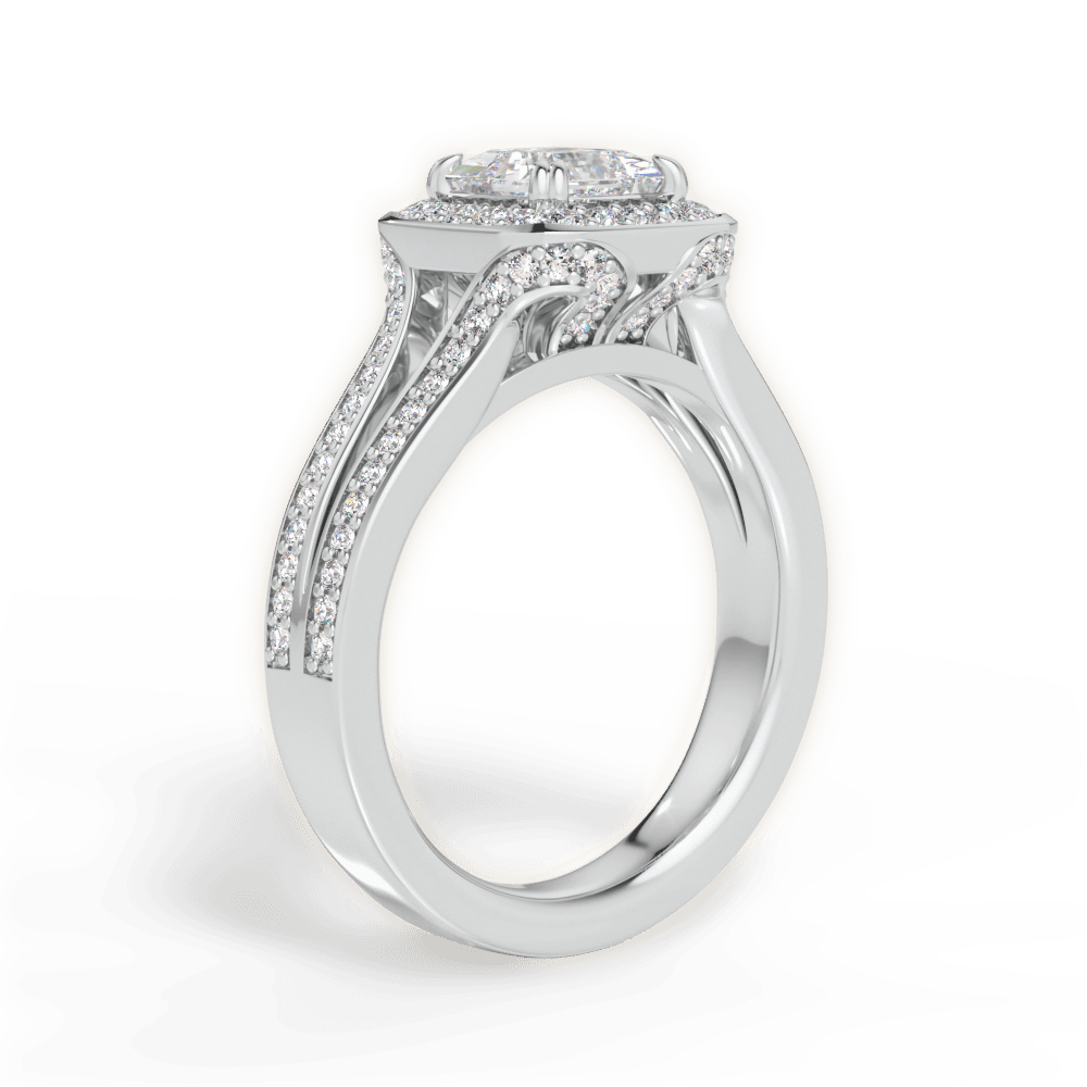 Mackenzie Princess Cut Lab Grown Diamond 18Kt White Gold Engagement Ring - View 2