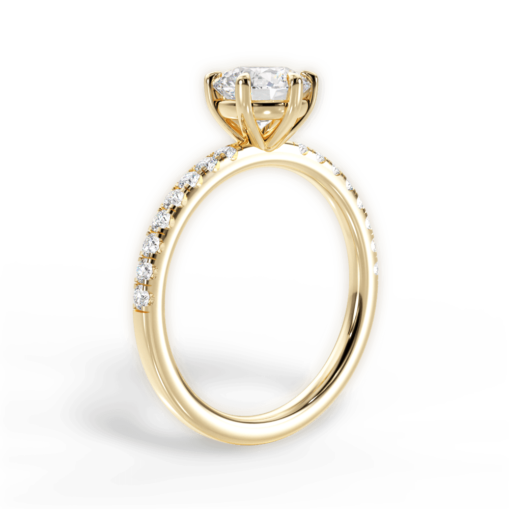 Eleanor Round Cut Lab Grown Diamond 18Kt Yellow Gold Engagement Ring - View 2