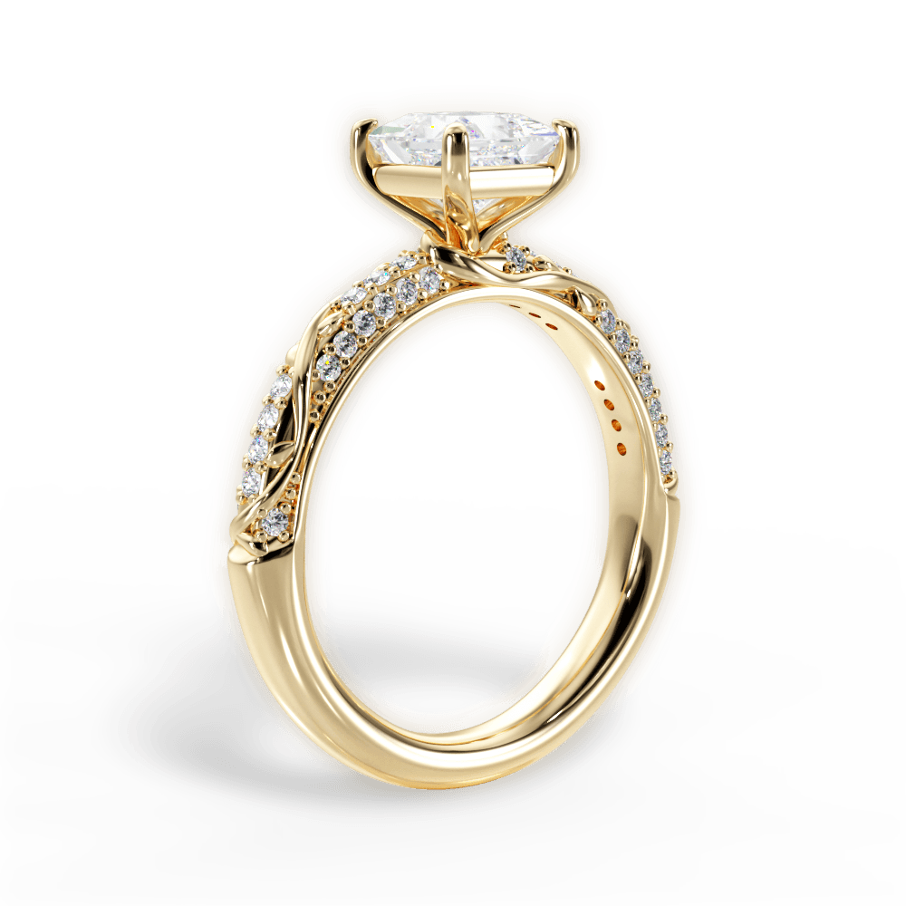 Gloria Princess Cut Lab Grown Diamond 18Kt Yellow Gold Engagement Ring - View 4