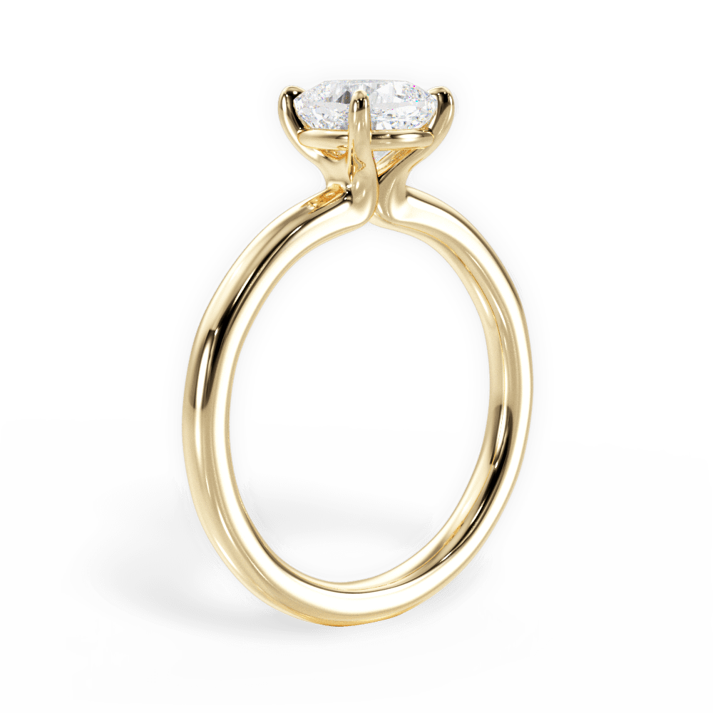 Angela Cushion Cut Lab Grown Diamond 18Kt Yellow Gold Engagement Ring - View 3