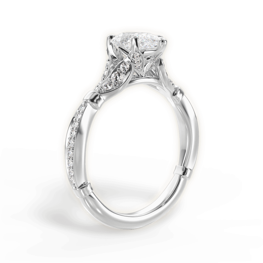 Geraldine Pear Cut Lab Grown Diamond Platinum Engagement Ring - View 3