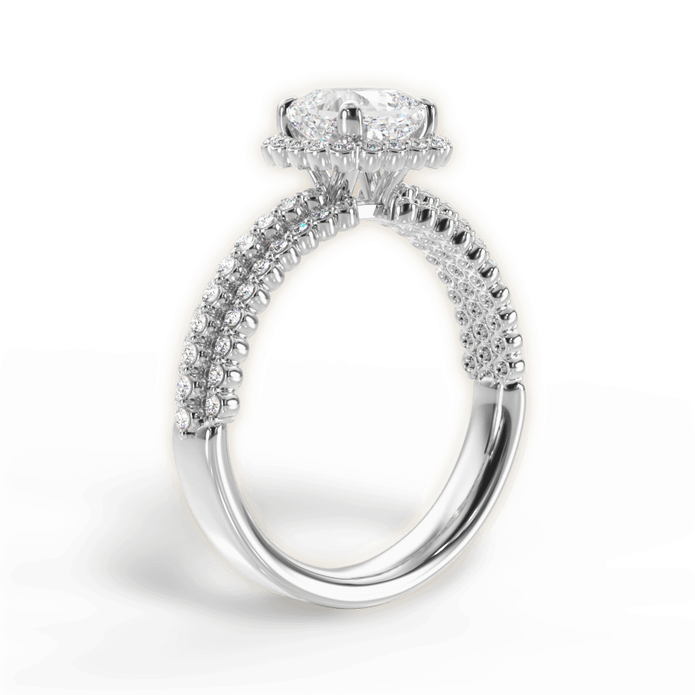 Jocelyn Cushion Cut Lab Grown Diamond 14Kt White Gold Engagement Ring - View 4