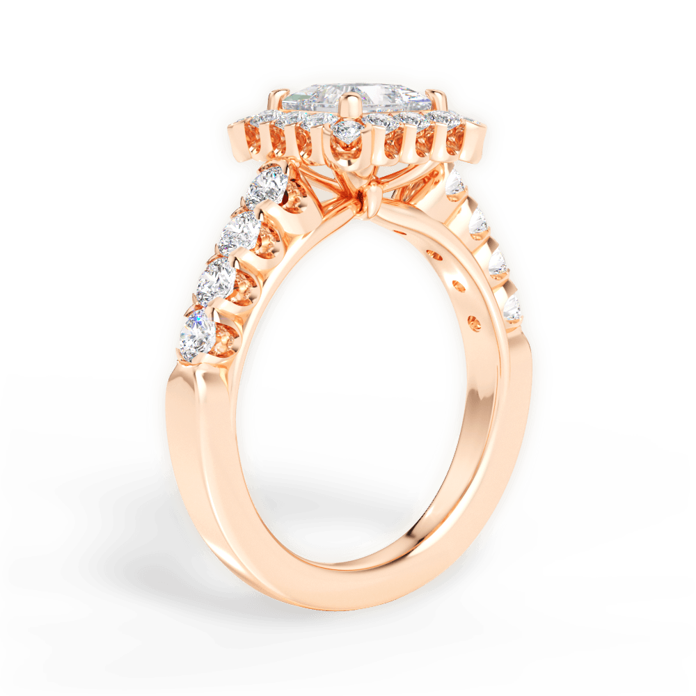 Lacey Princess Cut Lab Grown Diamond 18Kt Rose Gold Engagement Ring - View 3