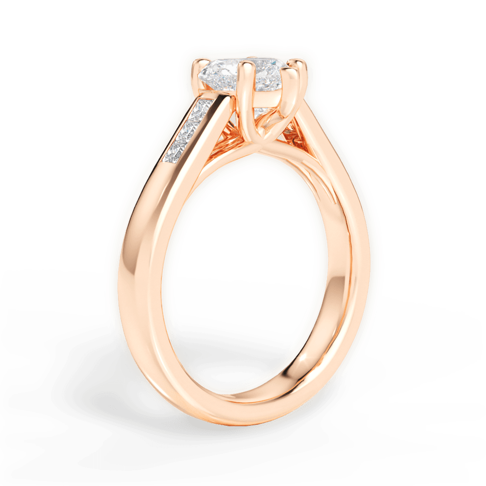 Brittany Heart Cut Lab Grown Diamond 18Kt Rose Gold Engagement Ring - View 4