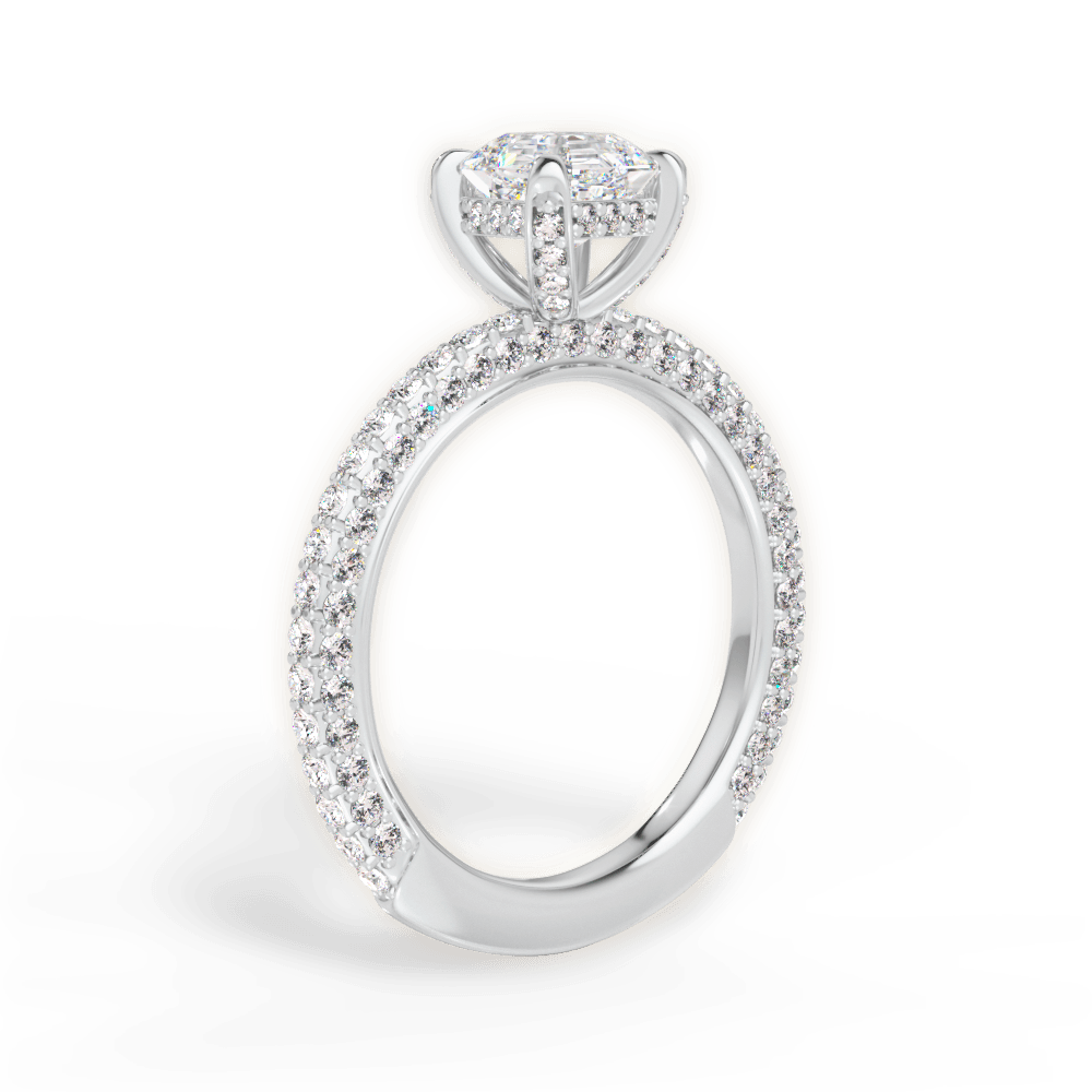 Madeline Asscher Cut Lab Grown Diamond 14Kt White Gold Engagement Ring - View 4
