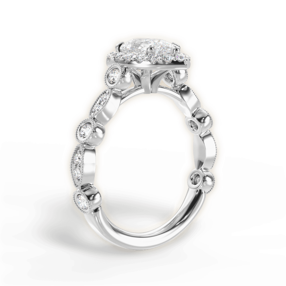 Irene Pear Cut Lab Grown Diamond 14Kt White Gold Engagement Ring - View 2