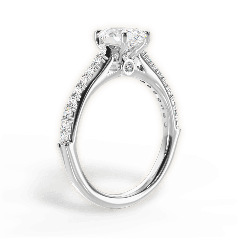 Frances Oval Cut Lab Grown Diamond Platinum Engagement Ring - View 3